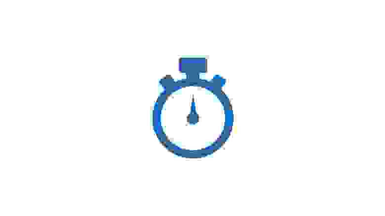 Blue Icon of a Stop Watch