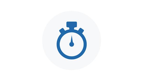 Blue Icon of a Stop Watch